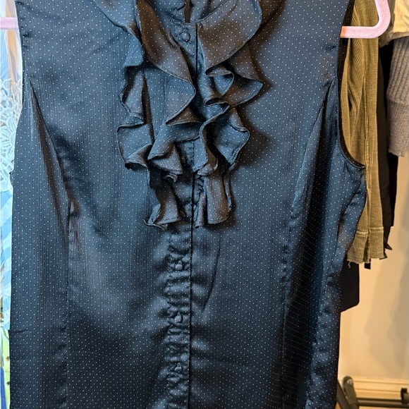 Tahari Black and White Polka Dot Blouse - Picture 1 of 6